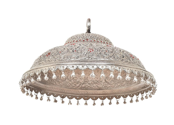 Metal Silver Carved Chattar (Height : 6 Inch) Mandir Setting