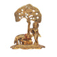 Metal Lord Krishna with Cow Idol Figurine Sculpture Playing Flute Statue Decorative Showpiece, (Height 6 Inch)