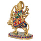 Brass Durga Maa with Lion Idol Hindu Goddess Sherawali MATA Murti MATA Rani Statue Figurine Home Temple (Height: 6 Inch)