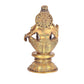 Brass Ayyappa Son of Vishnu and Shiva Murti, God of Growth Golden Statue (Height: 8 .5 Inches)