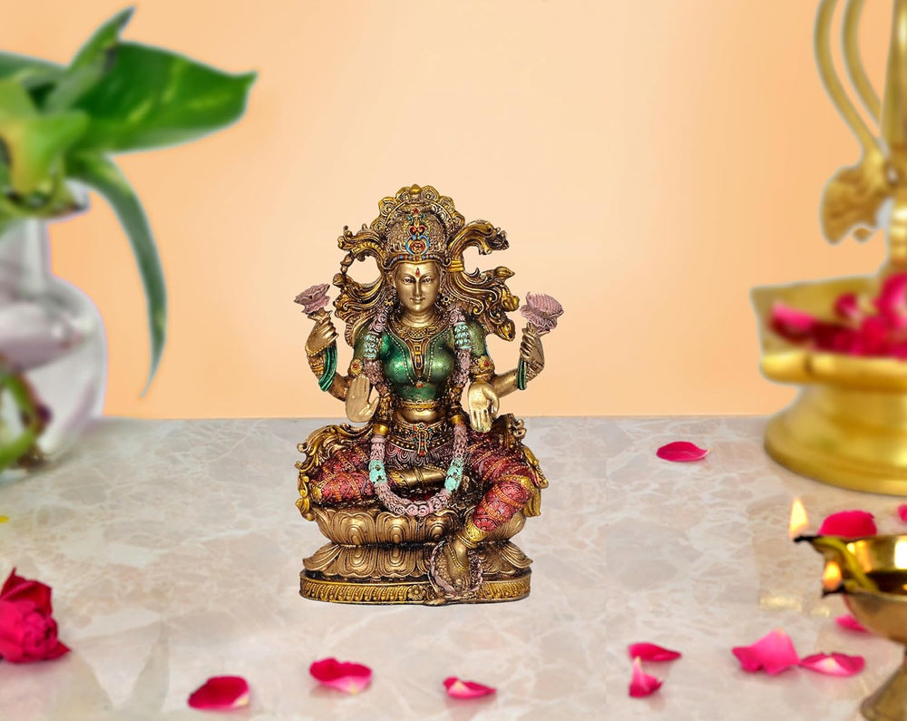 Resin Goddess Lakshmi Idol (Height :9 Inches)