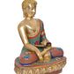 Brass Dhyan Mudra Buddha Statue - Handcrafted Spiritual Decor for Home and Office Decor - Meditating Buddha Idol (Height 22 Inch)