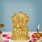 Brass Lord Vishnu with Maa Lakshmi On Sheshnag Idol Statue - (Height 9 inch)