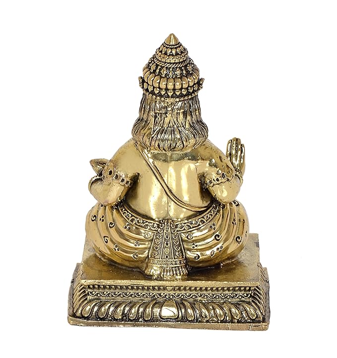 Fine Brass Kuber Idol Statue Showpiece for Home Office Bronze Color (Height 5 Inch)