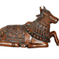 Brass Shiva Seated Nandi Statue Nandi Bull for Shiv Temple Showpiece and Home Decor Pooja Temple (Height: 6 Inch)