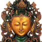 Brass Goddess Tara Wall Hanging Mask (Tibetan Buddhist Deity), Height : 12 inch