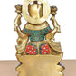 Brass Lakshmi Idol with Pot of Money (Height: 12.5 Inch)