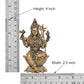 Bronze Goddess Rajarajeshvari Idols Sitting on Lutos,Tripura Sundari Murti, Lalita Devi, Rajarajeshwari Sculpture, Raj Rajeshvari Statue,(Height : 4 inch)