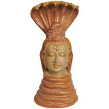 Brass Shiva-Nagaraja statue: cobra hood, calm face and beaded coiled torso