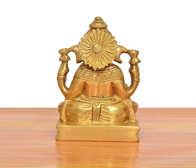 Brass Ganesha Idol (Height: 4 inch)