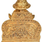 Brass Ganesha on sinhaasan Statue Idol, Height 8.2