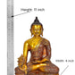 Brass Buddha Statue Handcrafted Spiritual Decor - Meditating Buddha Idol for Home Decor and Office (Height 10 Inch)