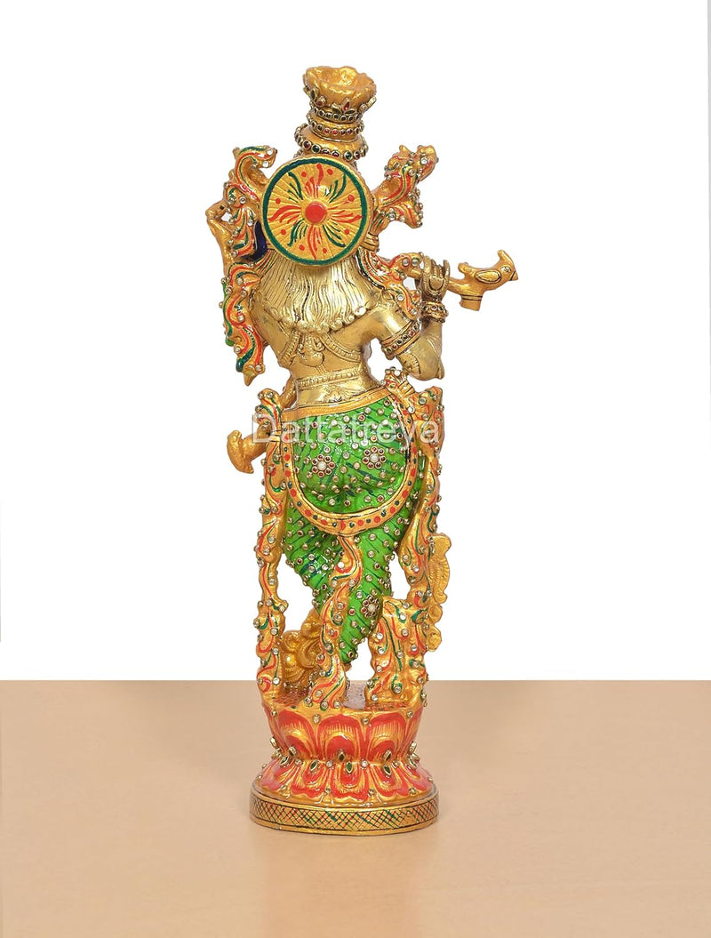 Brass Radha Krishna Idol (Height 14 inch)