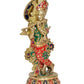 Brass Krishna Playing Flute Idol Statue Sculpture for Home Mandir Pooja Decor Temple Gift (Height 13 inch)