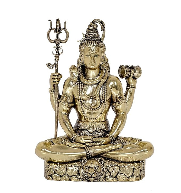 Fine Brass Lord Shiva Shiv Murti Sculpture,(Home Decor, Mandir, Ofice) Height : 5 Inch Entryway Setting