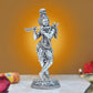 Bronze Lord Krishna Idol Figurine Sculpture Playing Flute Statue, for Home Decor Mandir Pooja Decorative Showpiece, (Height 6.5 Inch)