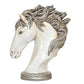 White Polyresin Horse Head for Home Decor Office (Height: 12.5 Inch)