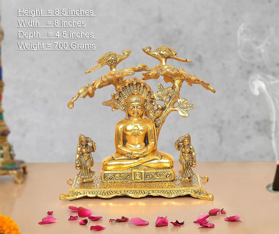 Metal Mahavir Swami ji Idols (Height 8.5 Inch) Craft Detail