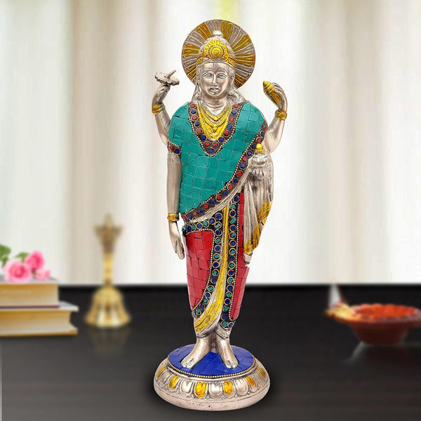 Dhanvantari The Physician of Gods Brass Statue Home Decor Height 12.5 Inch Mandir Setting