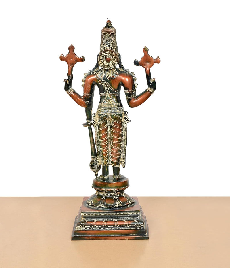 Brass Lord Vishnu Standing Idol (Height 20 Inch)