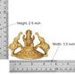 Brass Gaja Lakshmi Statue Laxmi with Elephants Home Temple Office Figurine Showpiece (Height 2.5 Inch)