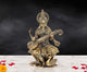 AONA Bronze Maa Saraswati Idol Sitting on Lotus