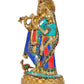 Brass Radha Krishna Idol Statue for Home Decor and Pooja Mandir Temple Office Decor (Height 11 Inch)