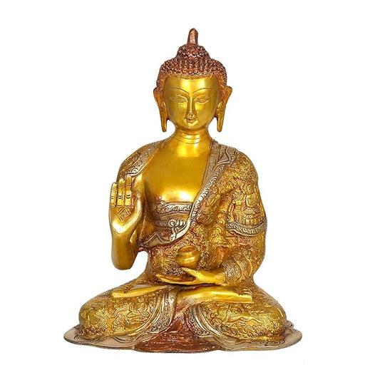 Brass Buddha Idol (Height : 18 Inches)