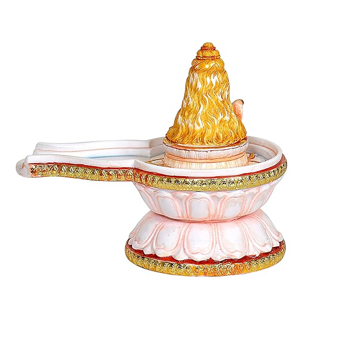 Resin Shiva Shivling Figurine Statue Shivlingam for Temple Home Puja, Height 5 Inches