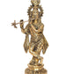 Brass Lord Krishna Idol Figurine Sculpture Playing Flute Statue, for Home Decor Mandir Pooja Decorative Showpiece, (Height 15 Inch)