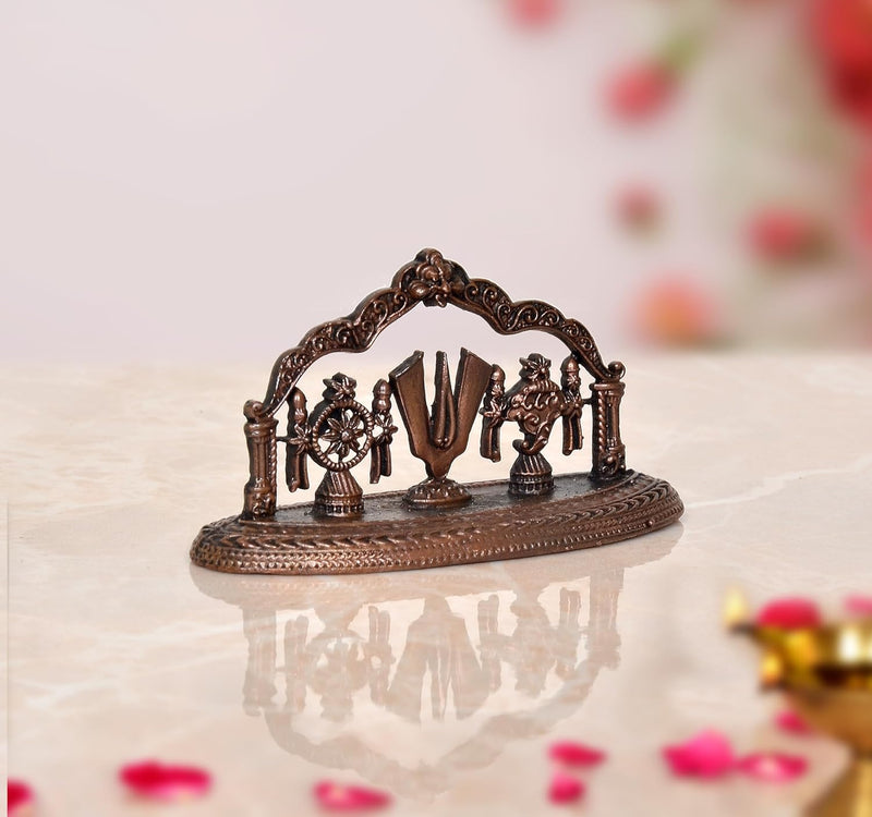 Copper Tirupati Bala ji Shankh Chakra Namah (Height: 1.5 Inch)