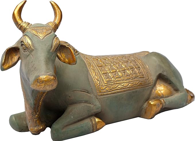Brass Shiva's Nandi, Height: 5.6" Craft Detail
