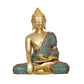 Brass Dhyan Mudra Buddha Statue Handcrafted Spiritual Decor for Home and Office Decor Meditating Buddha Idol (Height 7.5 Inch)