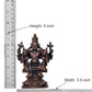 Copper Lord Vishnu with Bhudevi and Sridevi Idol Statue for Home Temple Office Mandir Decor (Height: 5 Inch)