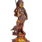 Lord Kartikeya Brass Idol Figurine Standing Murgan with Peacock Sculpture Showpiece Bronze Color Height 10 Inches