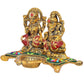 Metal Laxmi Ganesh Statue Goddess Lakshmi and Lord Ganesha Idol for Home Decor and Pooja - Hindu Deities Figurine (Height 4 Inch)