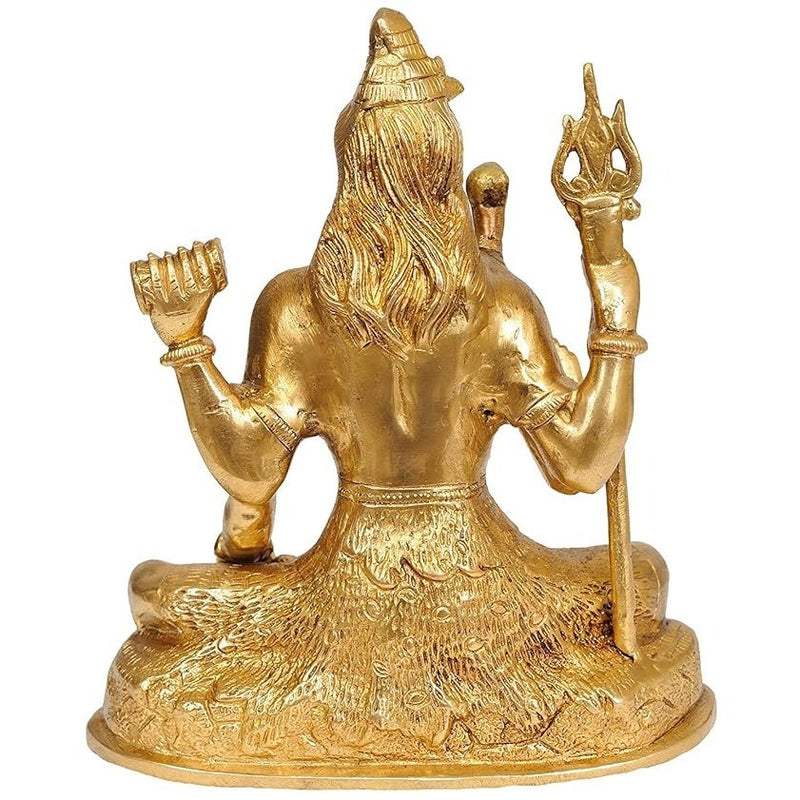 Brass Seated Bhagwan Shiva, Height: 7.5"