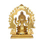 Maa Lakshmi Sitting On Lotus Asan Brass Statue Idol Hindu Laxmi Statue Home Office Decor & Puja (Height: 15.5 Inches)