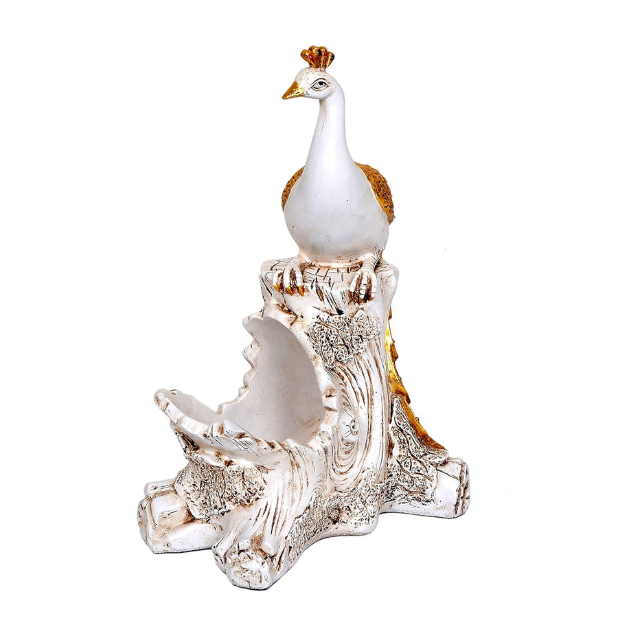 Polyresin Peacock with Jewelry Holder (Height: 13 inches) Craft Detail