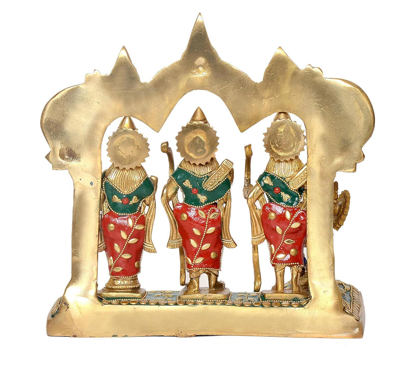 Brass Ram Darbar Brass Statue Idol Ram Darbar, for Home Decor Mandir Pooja (Height : 9.5 Inch)