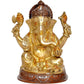 Brass Lord Ganesha Idol Ganesh Statue Decorative Sculpture for Home Decor Office Mandir Pooja Showpiece (Height 8 Inch)