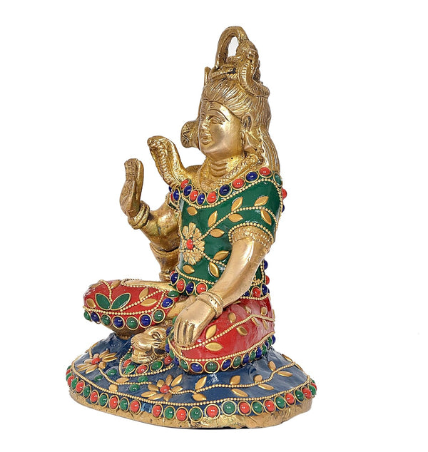 Brass Lord Shiva Shiv Murti Sculpture,(Home Decor, Mandir, Ofice) Height : 7 Inch Study Setting