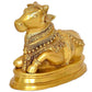 Brass Nandi Cow Statue Idol Murti On Base Decorative Item for Home | Height : 13.5 Inch