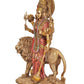 Resin Standing Durga Maa with Lion Idol Hindu Goddess Sherawali MATA Murti MATA Rani Statue Figurine Home Temple (Height: 11 Inch)