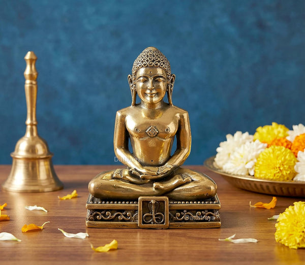 Superfine Brass Mahavir Jain Idol Decorative Showpiece (Height :4 Inch)