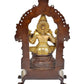 Brass Maa Saraswati Statue - Handcrafted Hindu Goddess Siting Saraswati Idol for Home Decor and Pooja Mandir (Height 8 Inch)