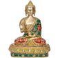 Brass Buddha Statue - Handcrafted Spiritual Decor for Home and Office - Buddha Idol (Height 9.5 Inch)