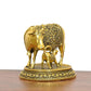 Bronze Cow with Calf for Home Decor Pooja Mandir Temple (Height 3.5 Inch)