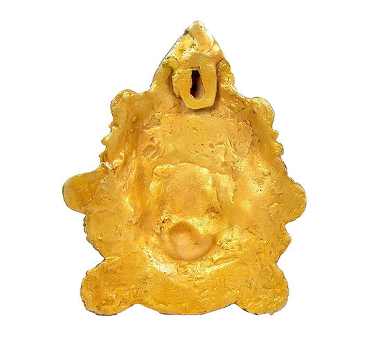 Brass Durga Mask Idol Maa Durga Mask Wall Hanging Wall Decor Height 7.5 Inch