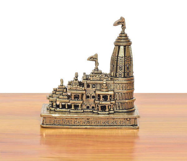 Superfine Brass Ram Mandir Architectural Model in Metal (Height: 4 Inches) Entryway Setting